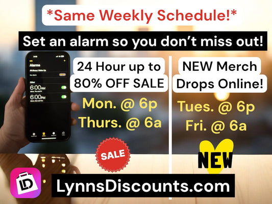 ⏰ Set Your Alarms – Lynn’s Discounts Weekly Schedule
