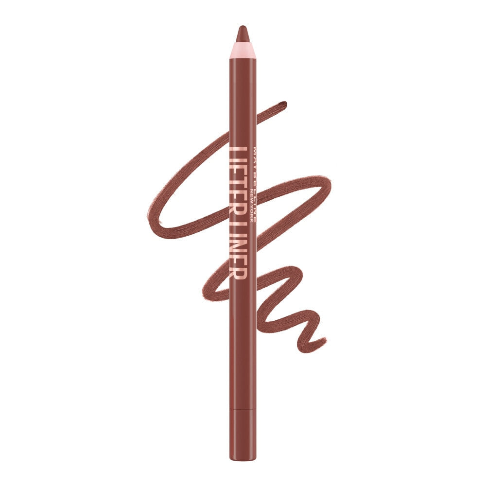 Maybelline Lifter Lip Liner, Long-Lasting, Smooth Glide Application, Hyaluronic Acid, Light Brown Nude, Let's Bounce, 1.2 g
