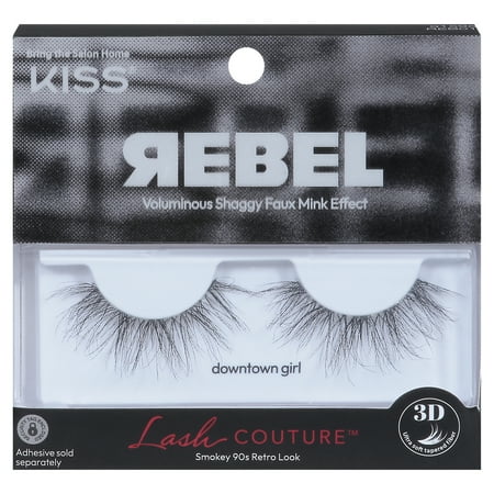 KISS Lash Couture Rebel Collection False Eyelashes Downtown Girl, 1 Pair