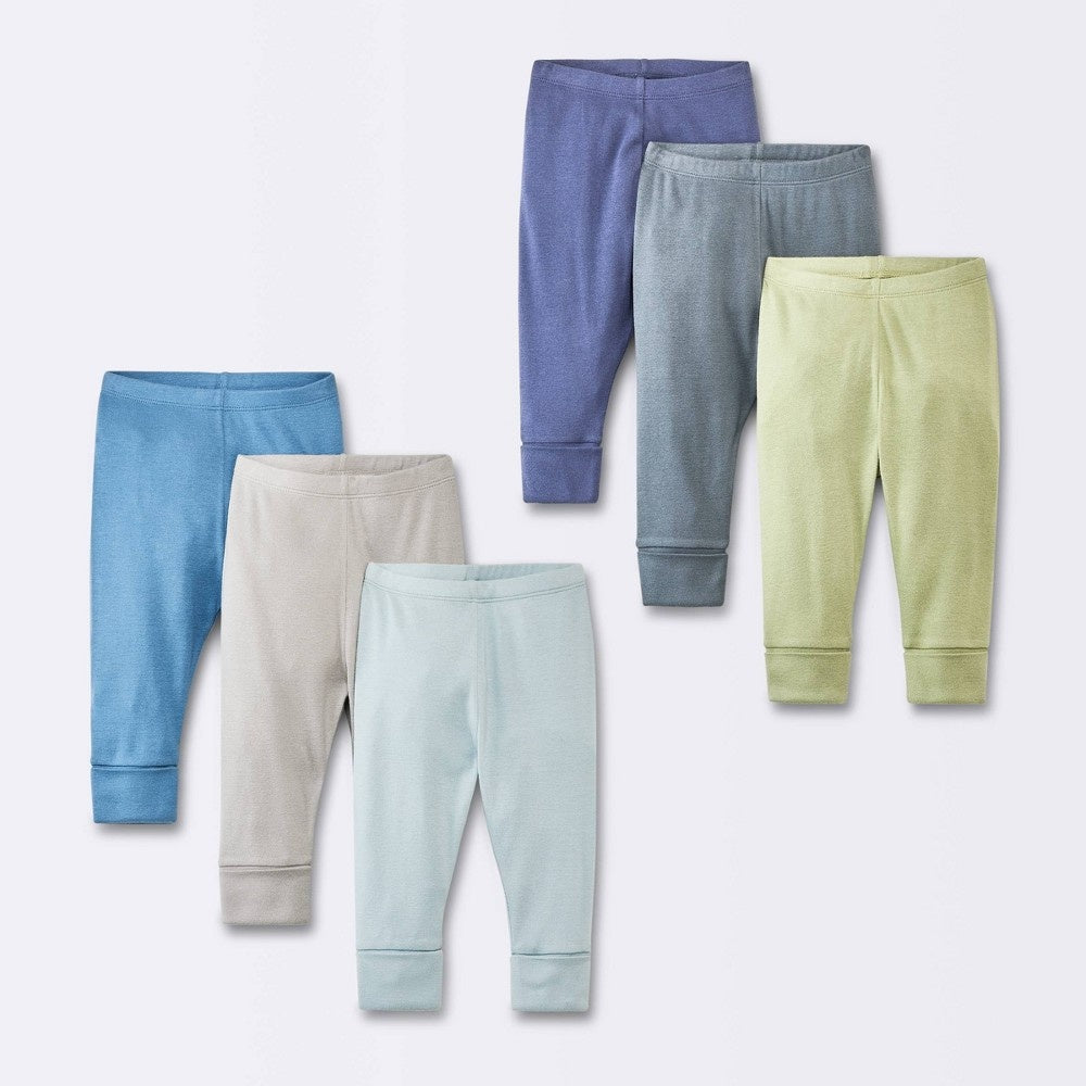 Baby Boys' 6pk Go & Grow Cotton Pants - 0-6M