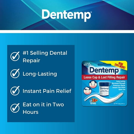 Dentemp Maximum Strength Loose Cap & Lost Filling Repair, 14+ Repairs