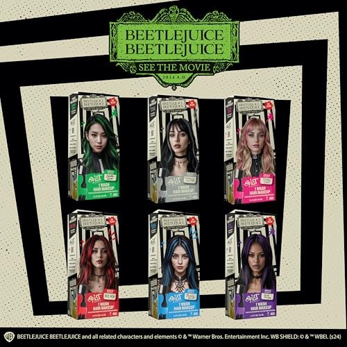 Beetlejuice Beetlejuice Splat 1-Wash Temporary Hair Dye, Eclectic Green