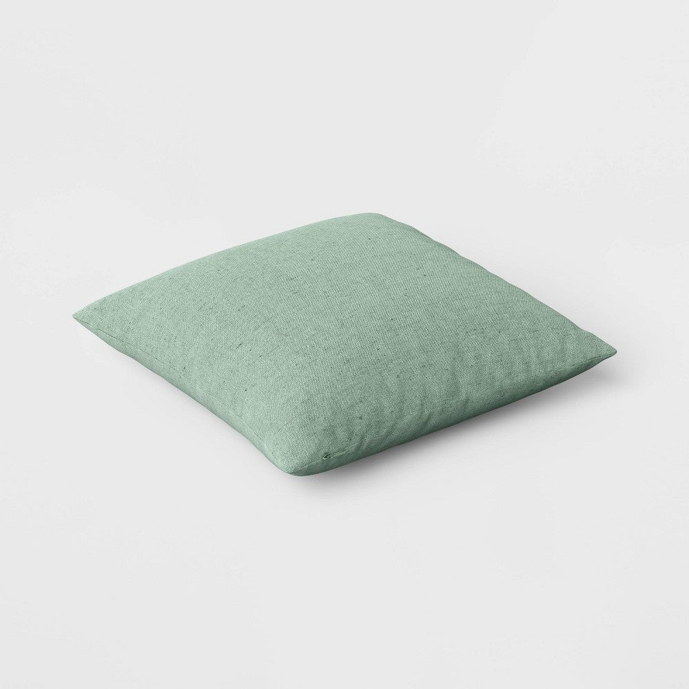 2pk Reversible Woven Cotton/Polyester Square Throw Pillow Covers Green - Room Essentials Decorative Jacquard, Zippered, Indoor Use 16 x 16 Inch