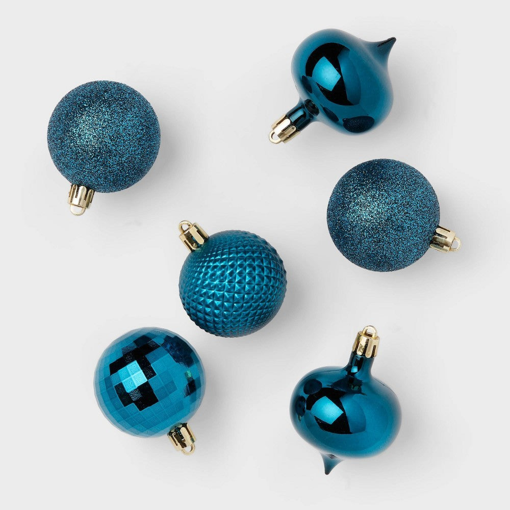 20pc Shatter-Resistant Christmas Tree Ornament Set Navy - Wondershop