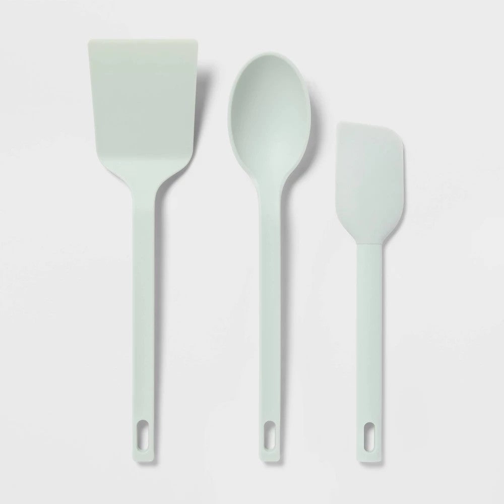 3pc Nylon Kitchen Utensil Set Turner Spoon Spatula Mint Green - Room Essentials
