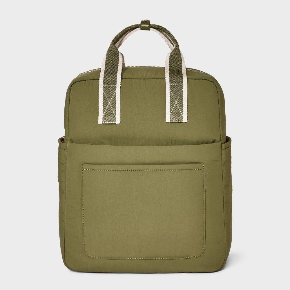Square Backpack - Universal Thread Green: Fits 14 Laptop, Recycled Nylon, College