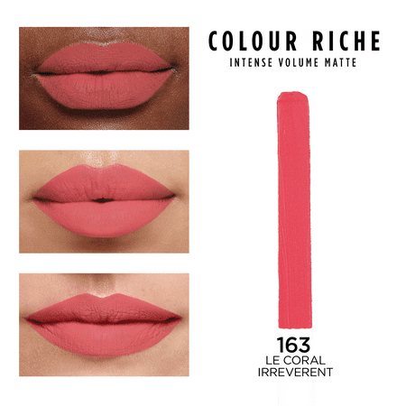 163 Coral L'Oreal Paris Colour Riche Matte Lipstick, 0.06 oz