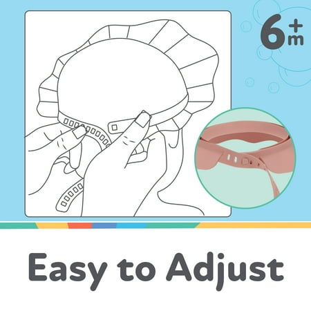 Nuby Baby Bath Hat with Contoured Design and Adjustable Strap, Gray