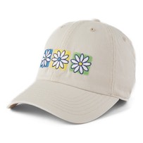 Life Is Good Three Boxed Daisies Chill Cap in Birch White One Size Fits Most