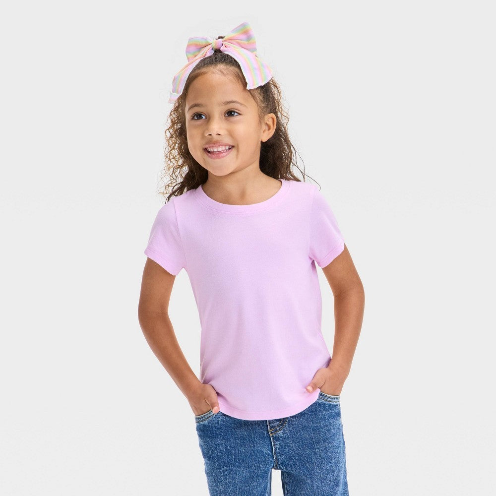 Girls' 18M - Solid Knit Short Sleeve T-Shirt - Cat & Jack Light Purple