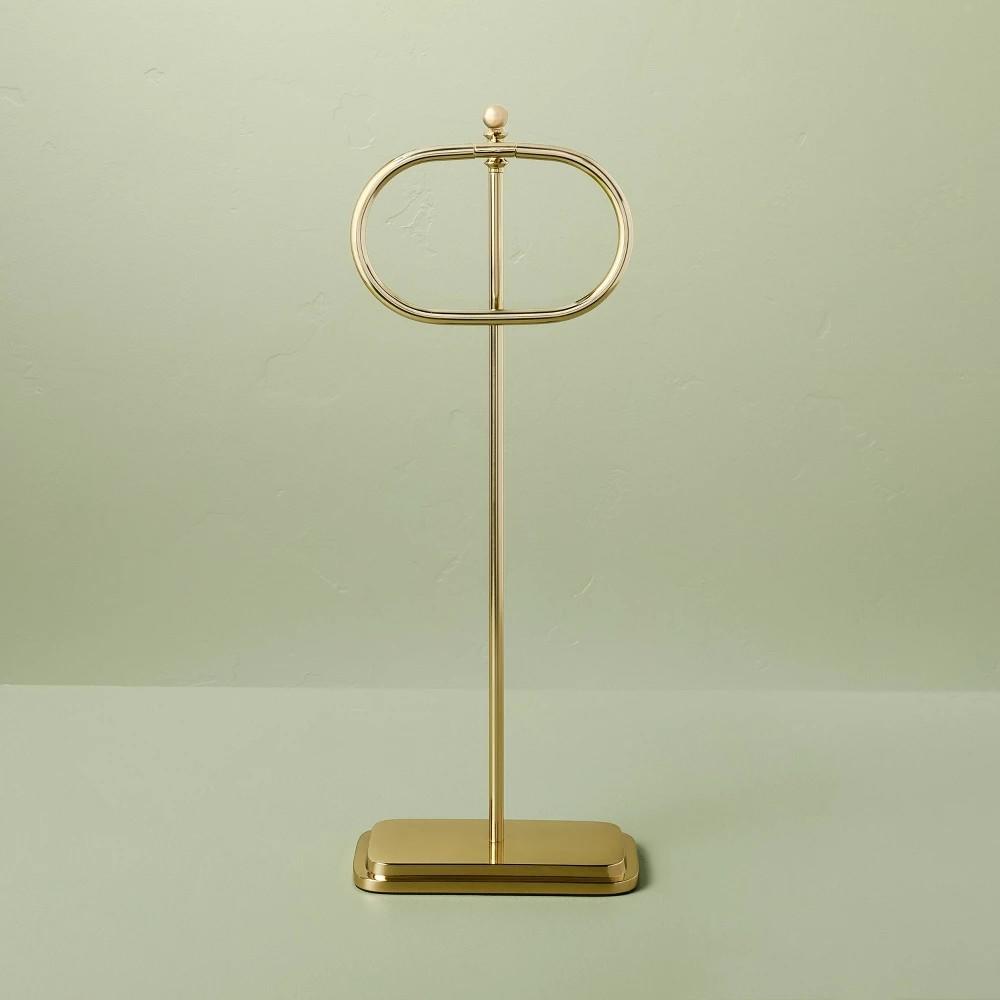 Antique Finish Brass Hand Towel Stand