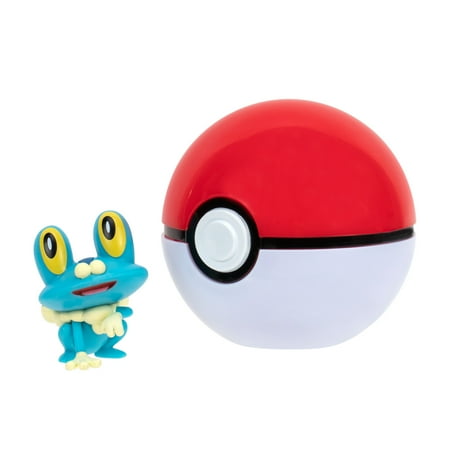Pokemon Clip N Go Froakie and Poke Ball - Includes 2-Inch Battle Figure and Poke Ball Accessory