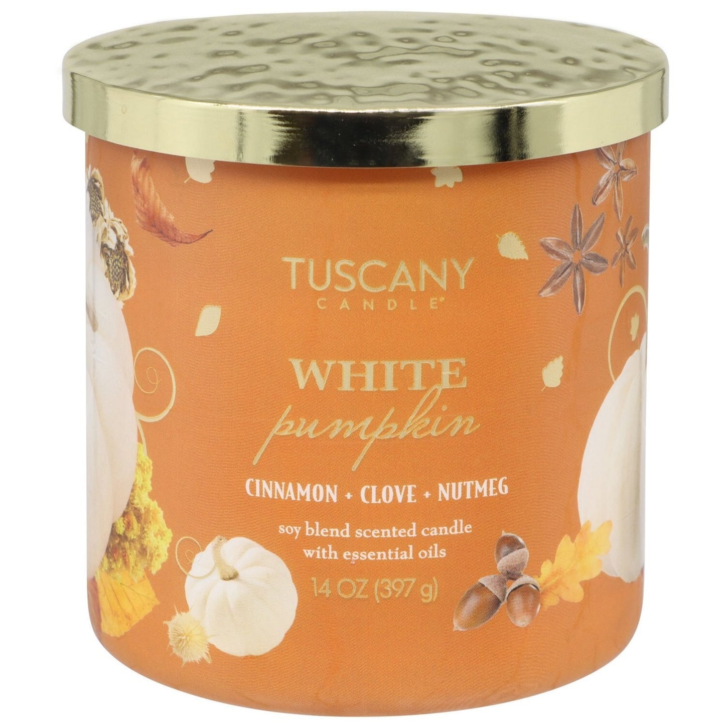 Tuscany Candle 3-Wick Candle, White Pumpkin Scent, 14 oz