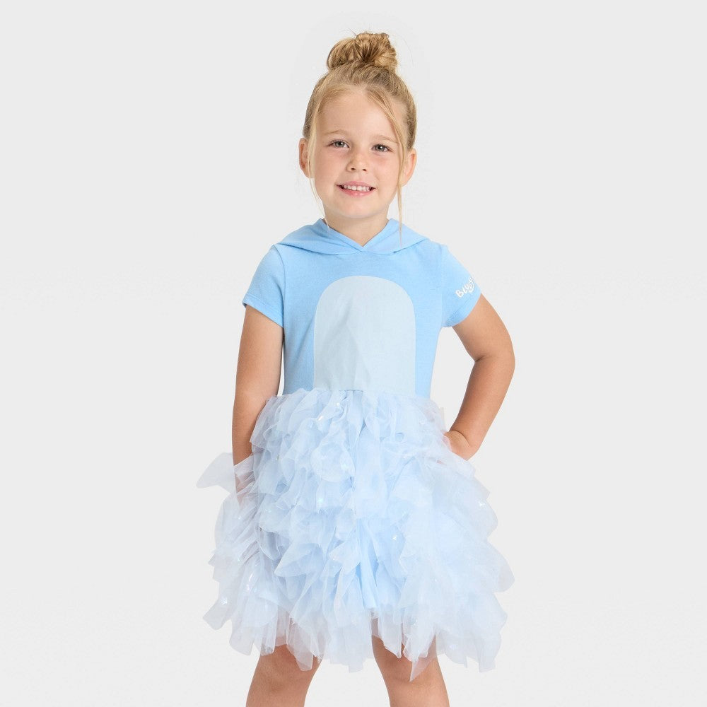 Girls' 3T - Bluey Cosplay Tulle Dress - Blue