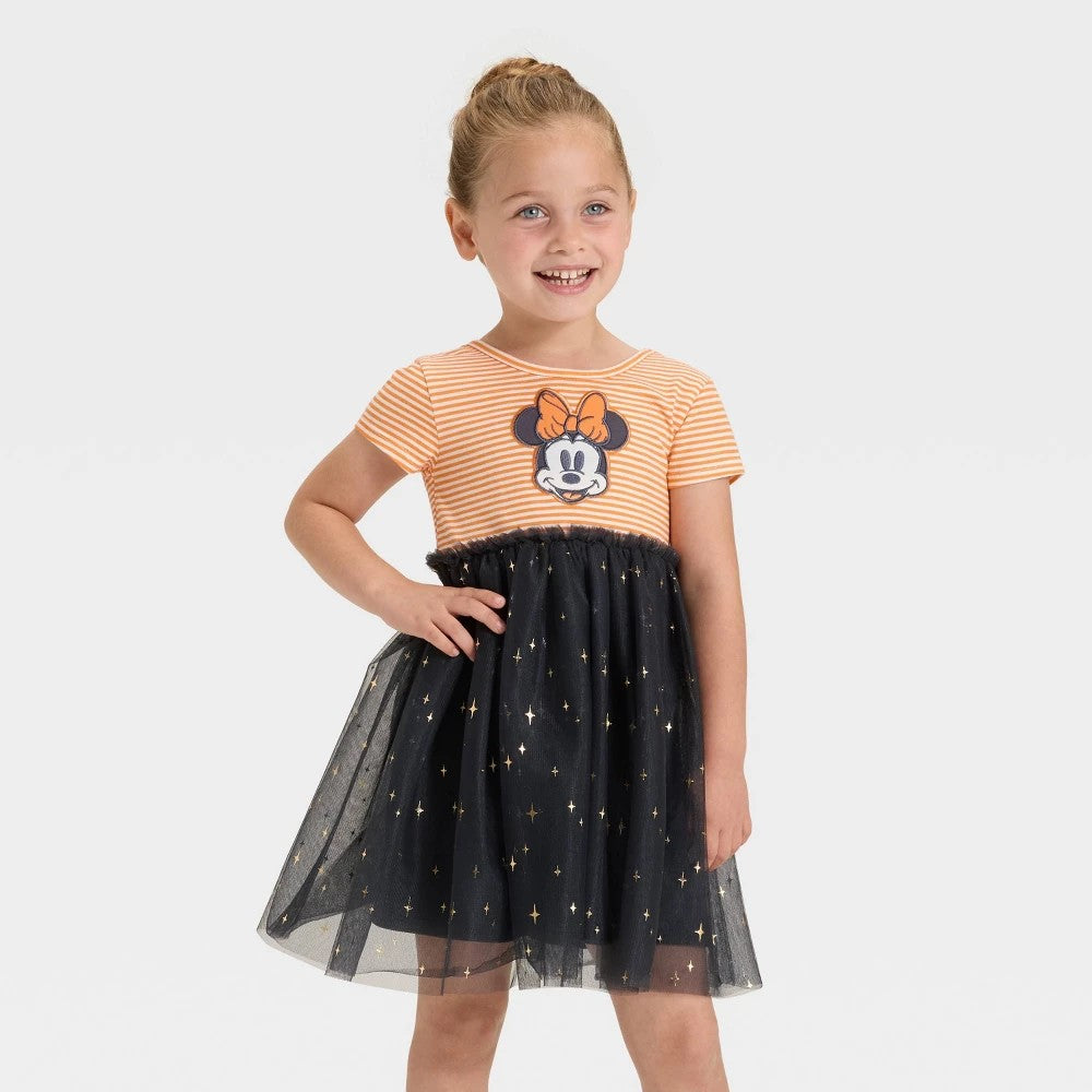 Girls' 2T - Disney Minnie Mouse Halloween Tulle Dress - Orange