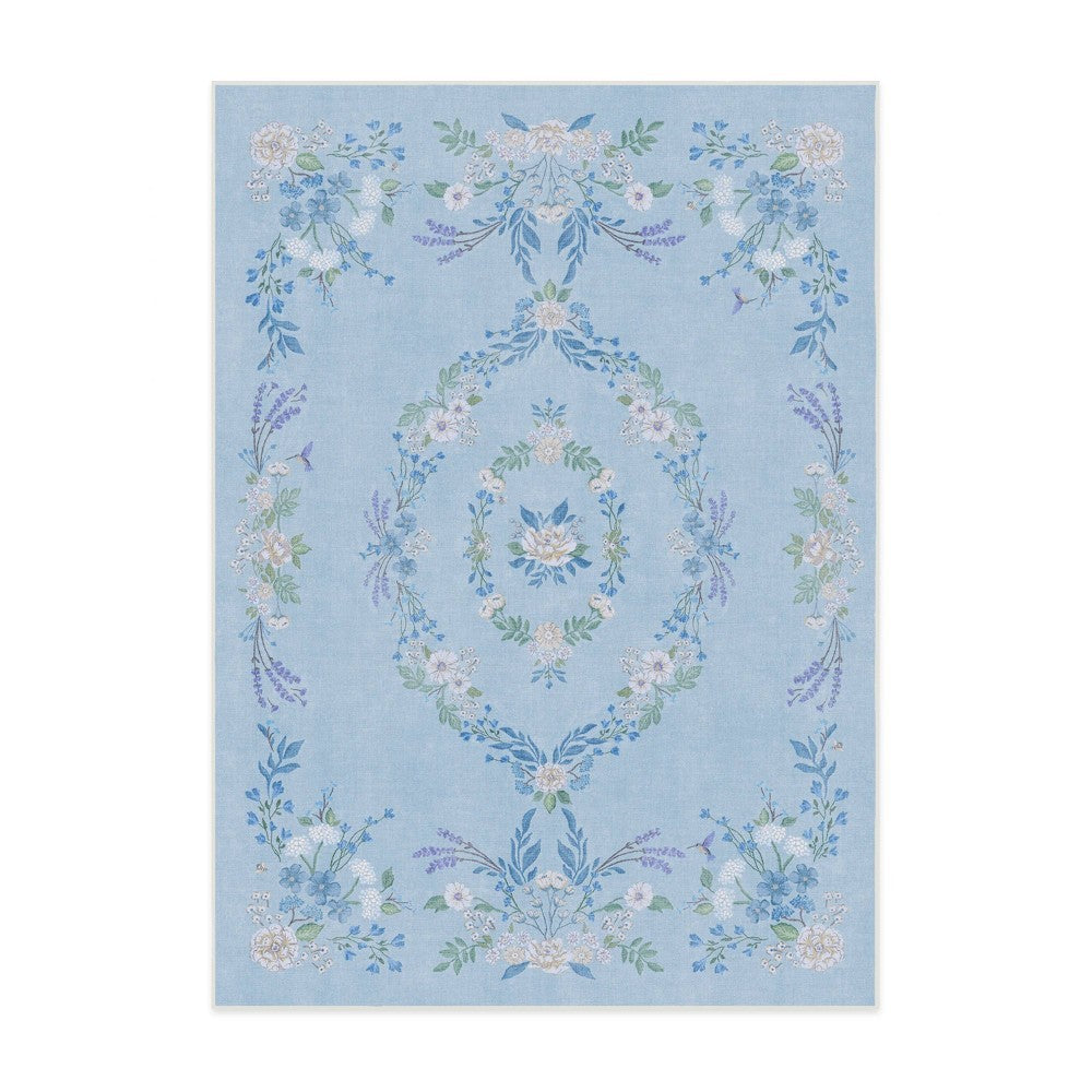 Ruggable 5'x7' Washable Bridgerton Aubrey Hall Garden Area Rug Blue