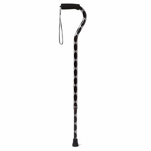 Medline Aluminum Offset Cane, Black Argyle *Damaged Label*