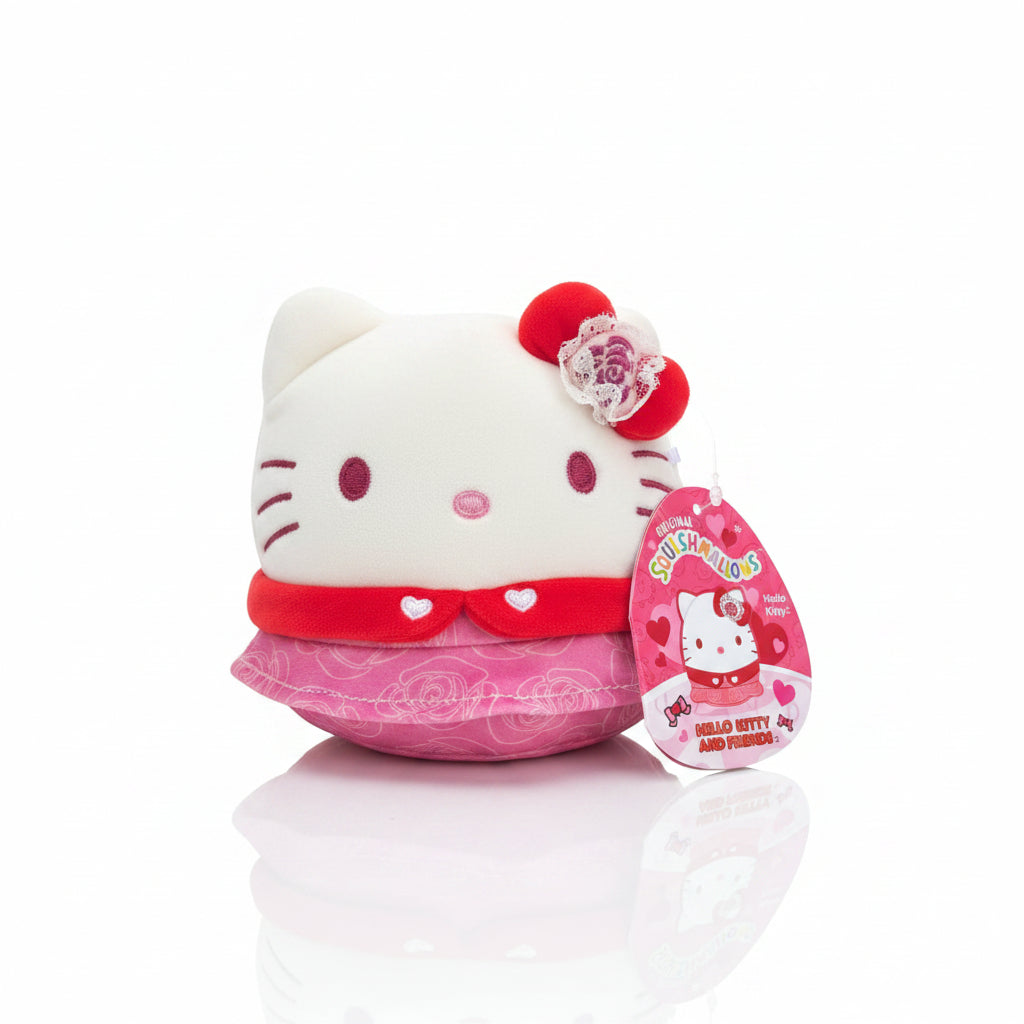 Squishmallows Sanrio Hello Kitty Skirt & Hearts 8”