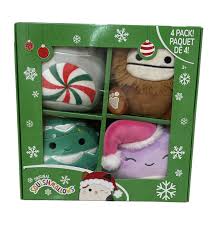 Squishmallows 5 Inch Christmas Set of 4 - Benny, Beula, Nissa, Johann - Officially Licensed Kellytoy Plush
