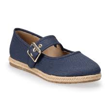 Women's 8 LC Lauren Conrad Holland Espadrille Mary Jane Flats Dark Blue