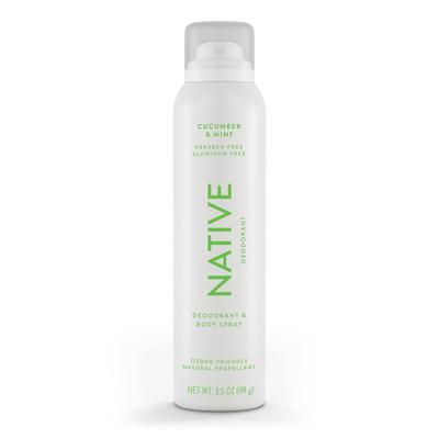 Native Aluminum Free All Day Deodorant & Body Spray, Cucumber & Mint, 3.5 OZ