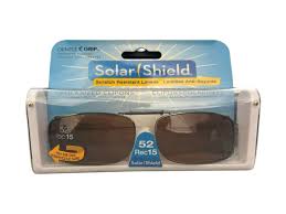Solar Shield Polarized Clip on Sunglasses 52 Rec 15 Full Frame Lens Amber *Damaged Package*