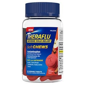 Theraflu Severe Cold Relief Soft Chewable Tablets - Apple Cinnamon - 20ct *Exp 10/2025* *Packaging May Vary*