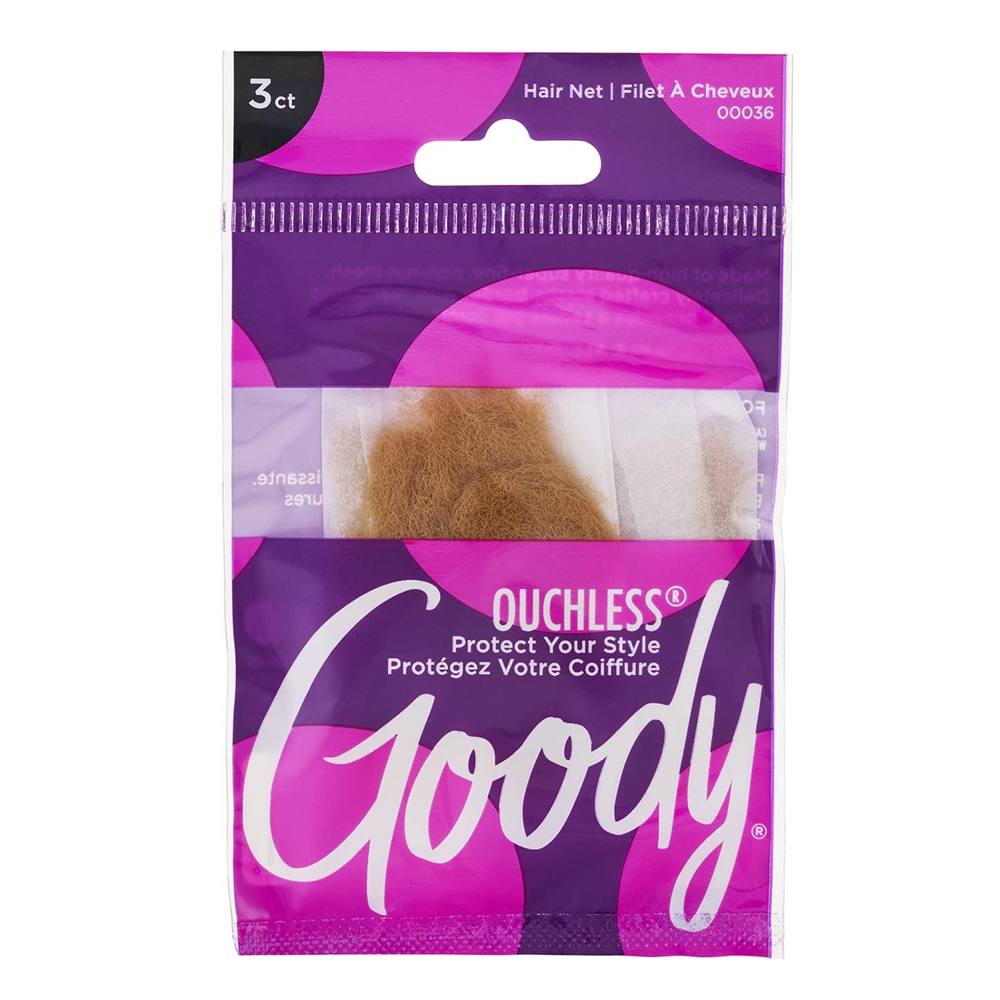 Goody Ouchless Hair Net, Light Brown 3 ct