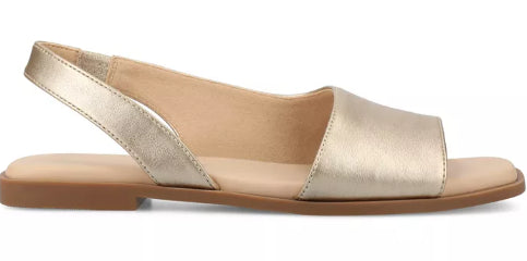 Women's 8W Journee Collection Brinsley Slingback D'Orsay Flat Sandals - Champagne