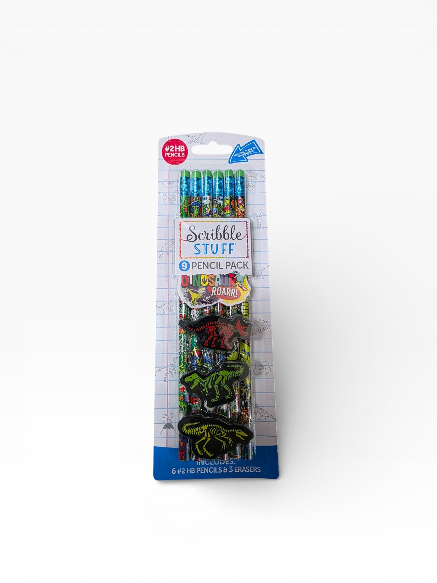 Scribble Stuff 9 Pencil Pack - Dinosaur Roar