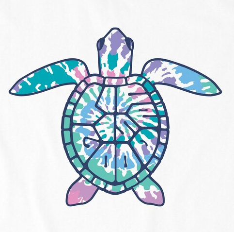 Women's L - Long Sleeve T-Shirt Life is Good Tie Dye Turtle