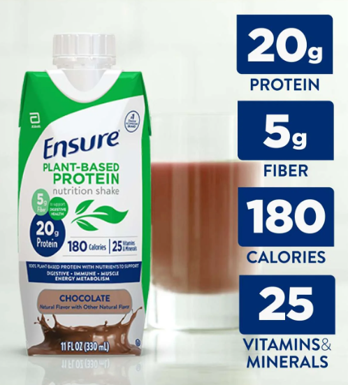 Ensure Chocolate Plant-Based Protein Nutrition Shake, 11 oz 1 ct *Exp 11/2026*