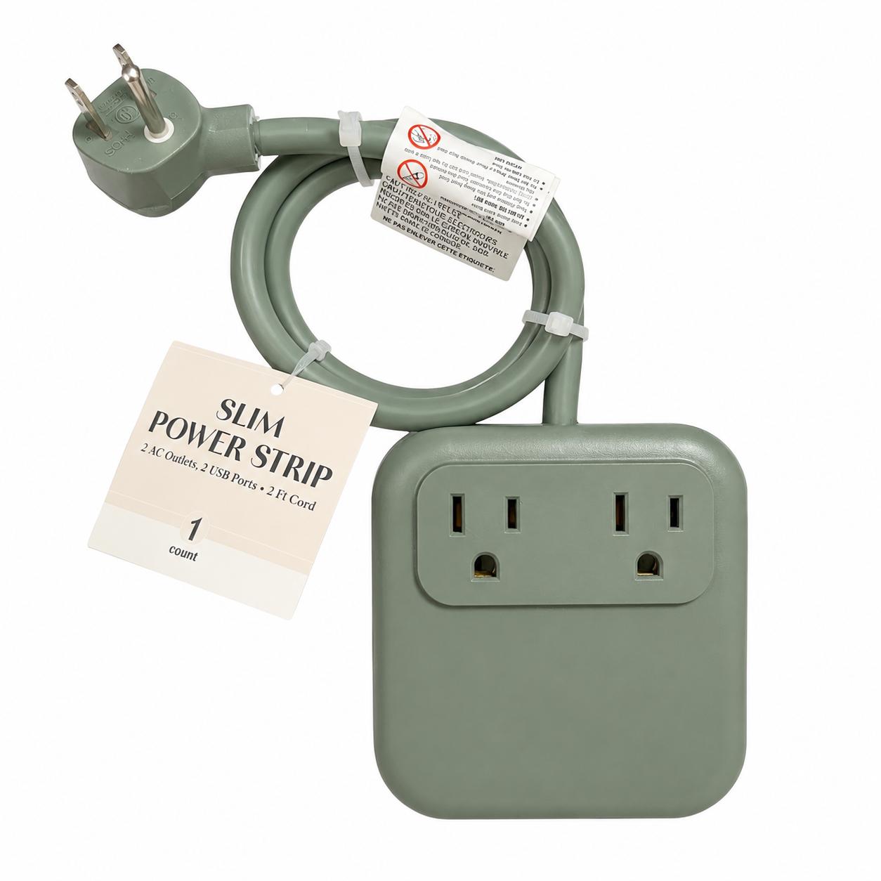Sage Power Strip with 2 AC Outlets and 2 USB Ports