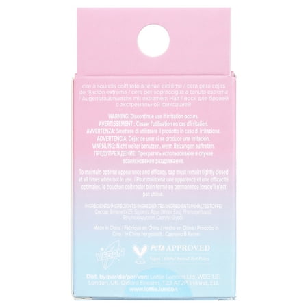 Lottie London Everybrow Freeze Brow Enhancer, Extreme-Hold Styling Brow Wax, Clear, 0.21 oz