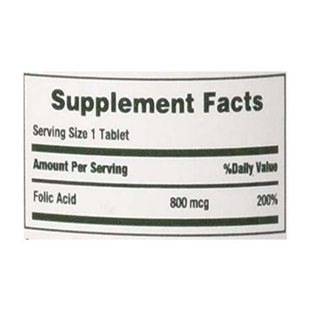 Nature's Bounty Folic Acid 800 mcg, 250 Tablets *Exp 11/28*
