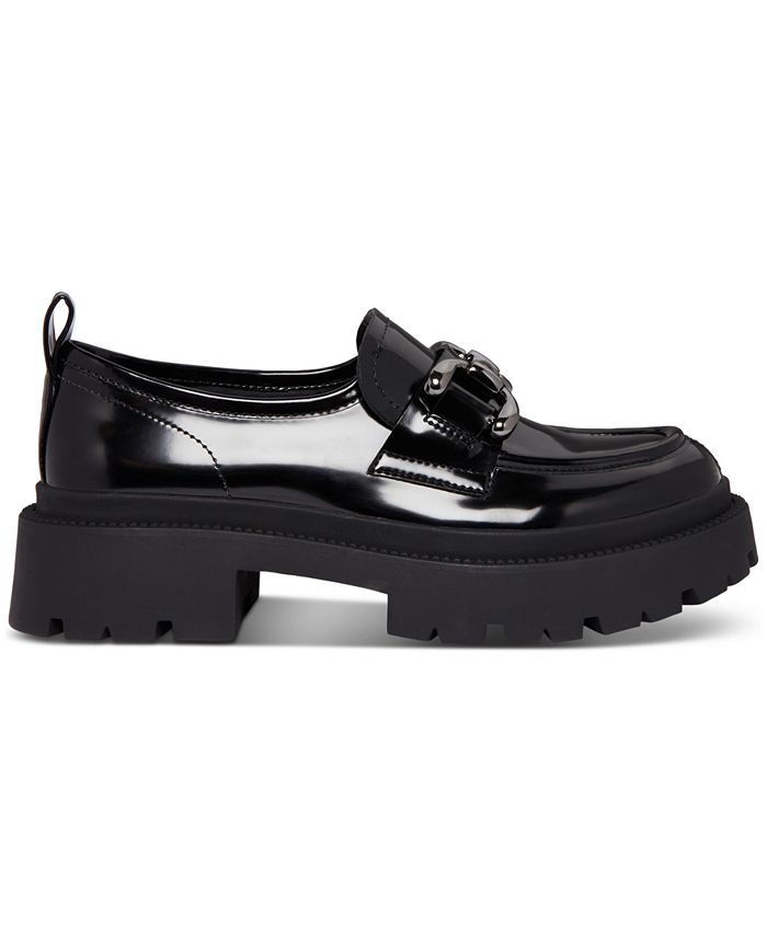 9 Madden Girl Ashlee Platform Lug-Sole Bit Loafers - Black - 9M