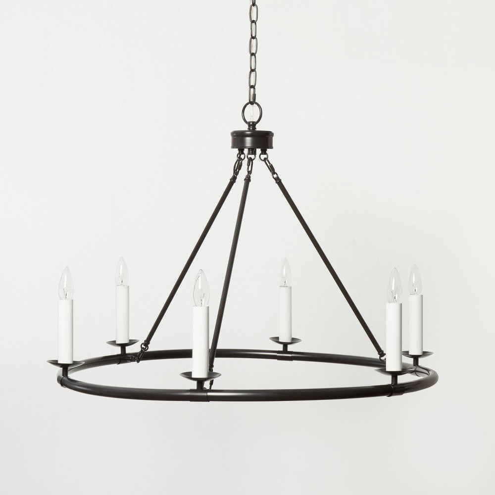 Ring Chandelier Black - Threshold Designed with Studio McGee: Metal 6-Light Candle-Style Fixture