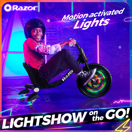 Razor RipRider 360 Lightshow - 3 Wheeled Drift Trike with Lights