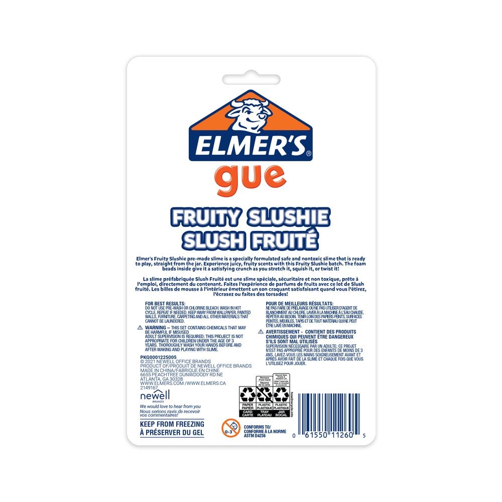 Elmer's Gue Premade Slime Fruity Slushie Crunchy Slime Scented 1ct