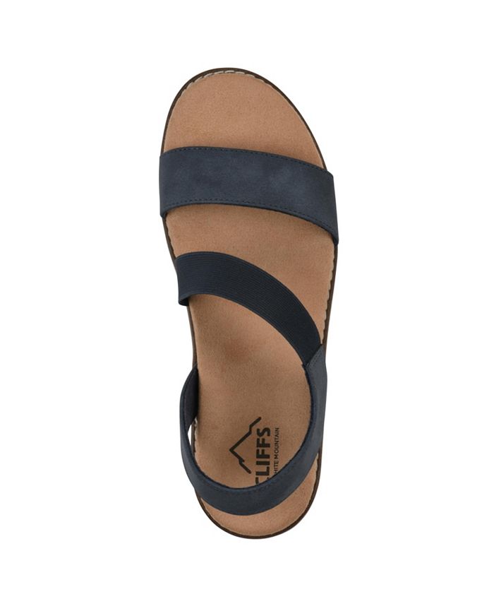 Women's 7M Cliffs by White Mountain Tinnley Wedge Slip-On Sandals - Navy