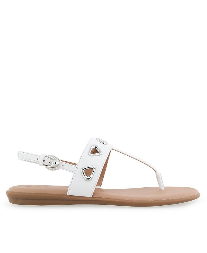 Women's 7.5 Aerosoles Lago Round Toe Thong Sandals - White