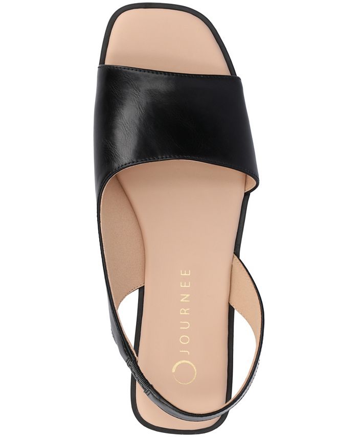 Women's 8W Journee Collection Brinsley Slingback D'Orsay Flat Sandals - Black