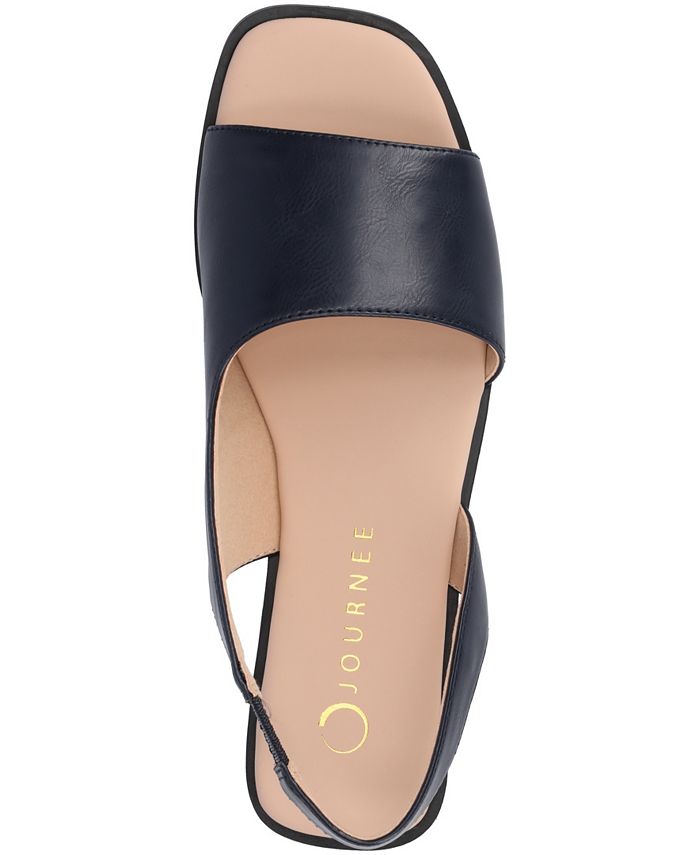 8 Women's NAVYJournee Collection Brinsley Slingback D'Orsay Flat Sandals - Blue - 8M