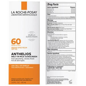 La Roche-Posay Anthelios Melt-In Milk Sunscreen Lotion, SPF 60, 3 oz **04/2028**