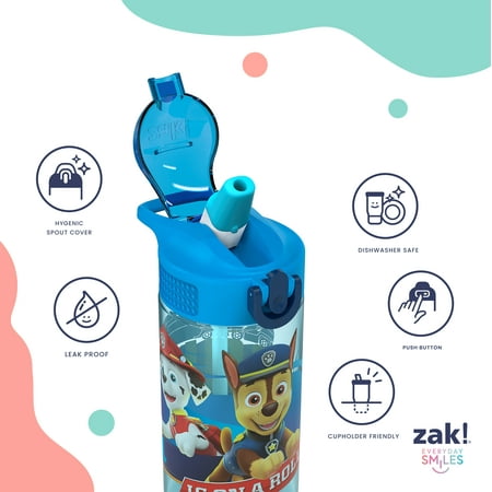 Zak Designs Paw Patrol Kids Straw Water Bottle - 16oz
