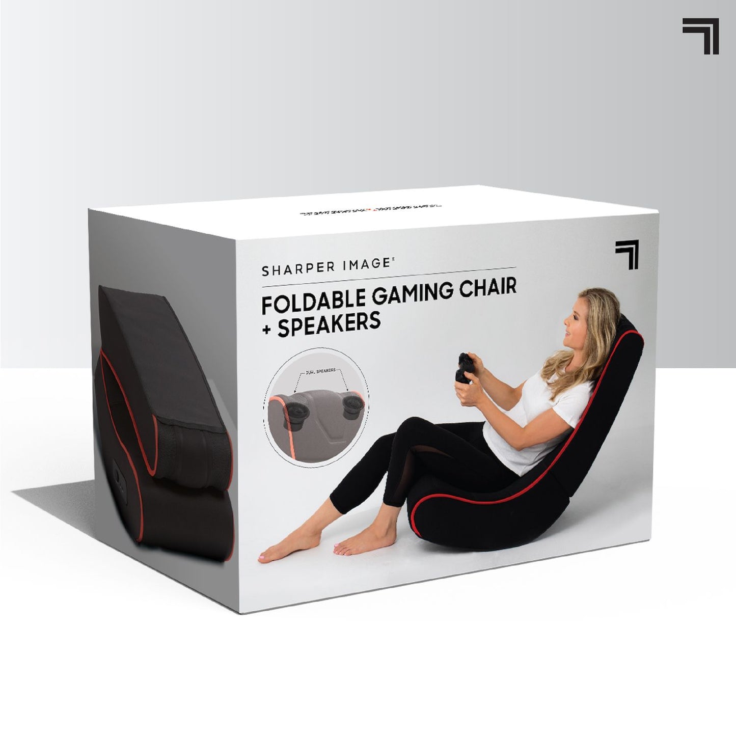 Sharper Image Foldable Gaming Chair with Onboard Speakers *Open Box*