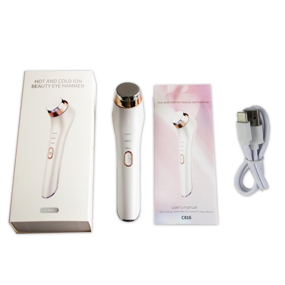Eye Massager Wand with Heat and Cooling Electric Ice Roller For Face Vibrating