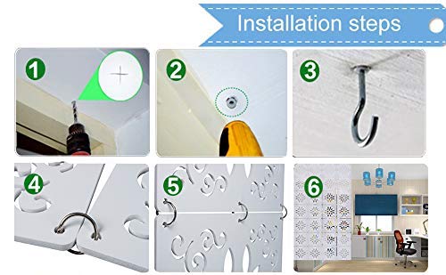 BMIDRUT 12Pcs/Set Hanging Room Divider White DIY Panel Screens