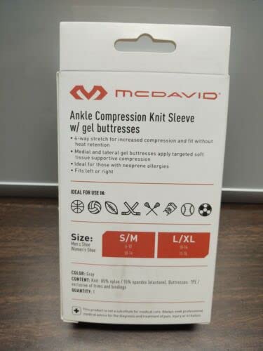 McDavid Sport Ankle Sleeve Gel Support S/M Gray