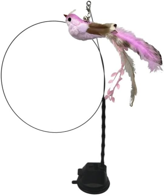 Interactive Cat Wand Feather Bird Toy - Purple